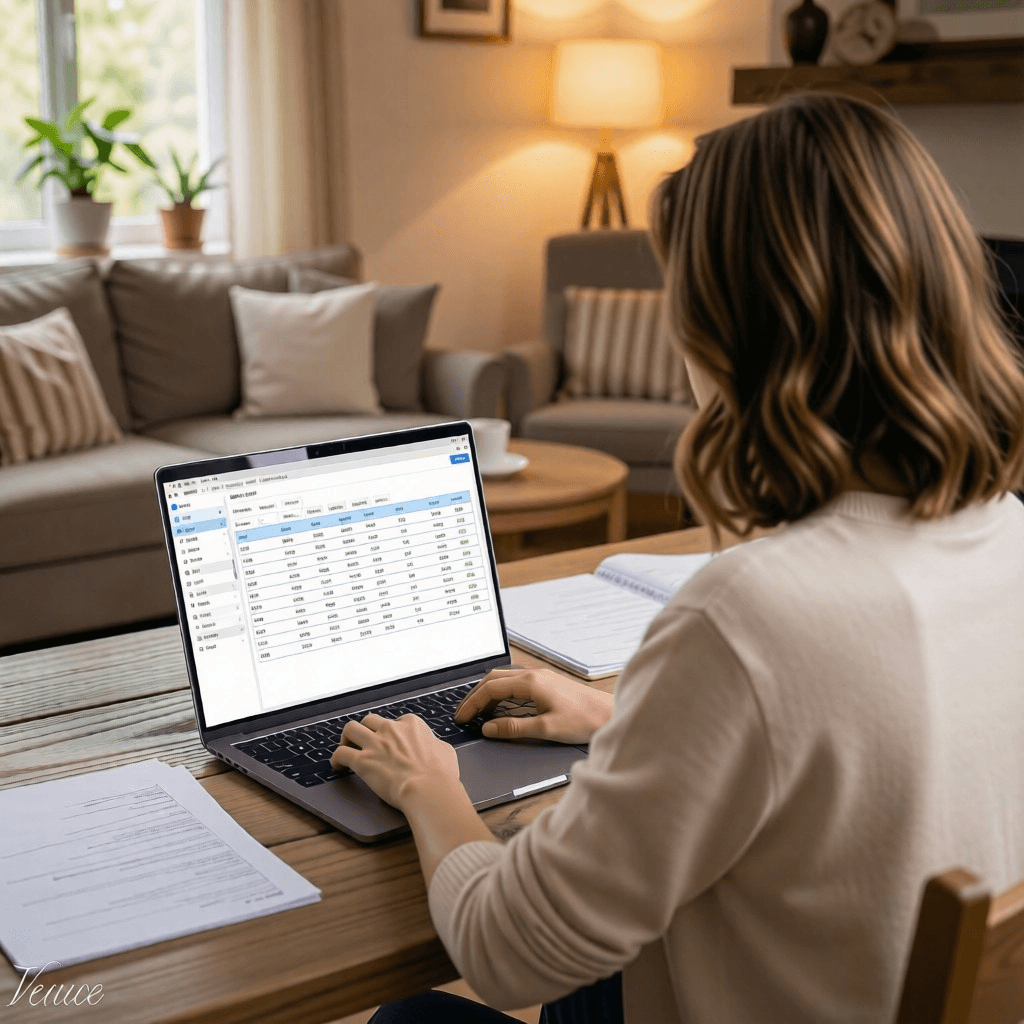 Anna working on her own LastKey wallet, updating it with new accounts and documents.